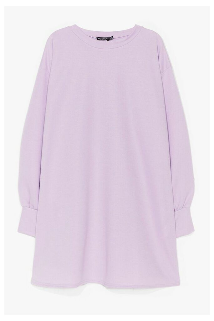 Womens Plus Size Mini Sweatshirt Dress - Purple - 16, Purple