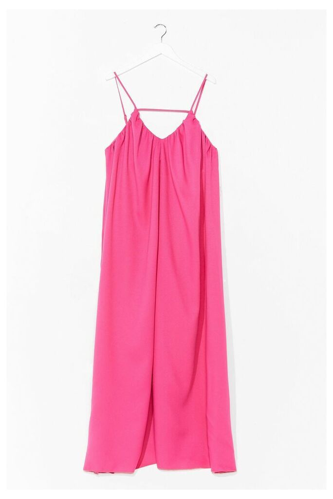Womens V-Neck and Call Relaxed Maxi Dress - Pink - 14, Pink