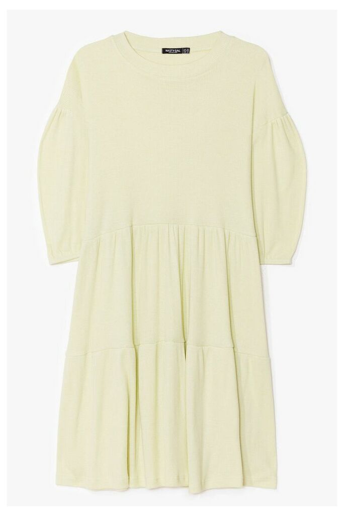 Womens Plus Size Puff Sleeve Mini Smock Dress - Green - 20, Green