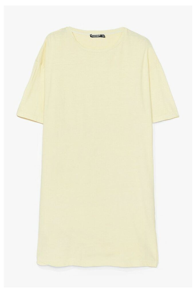 Womens Plus Size Baggy Longline T-Shirt Dress - Yellow - 20, Yellow