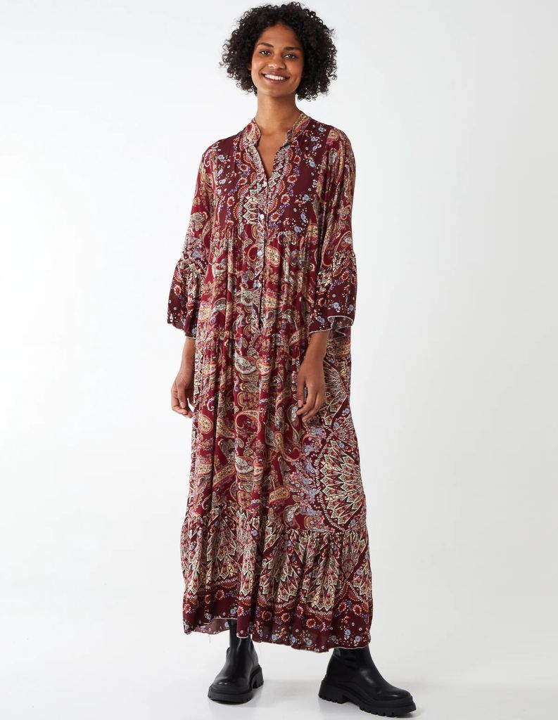 ALICE - Paisley Oversized Dress - ONE / RED