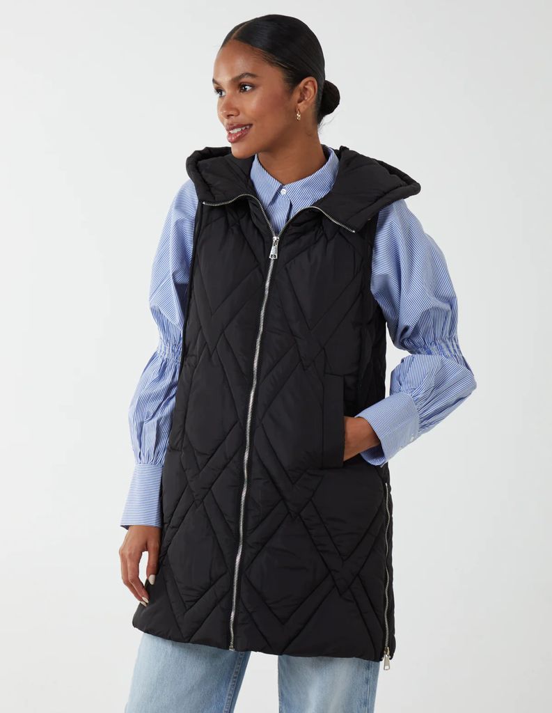 Diamond Quilted Gilet - S / BLACK