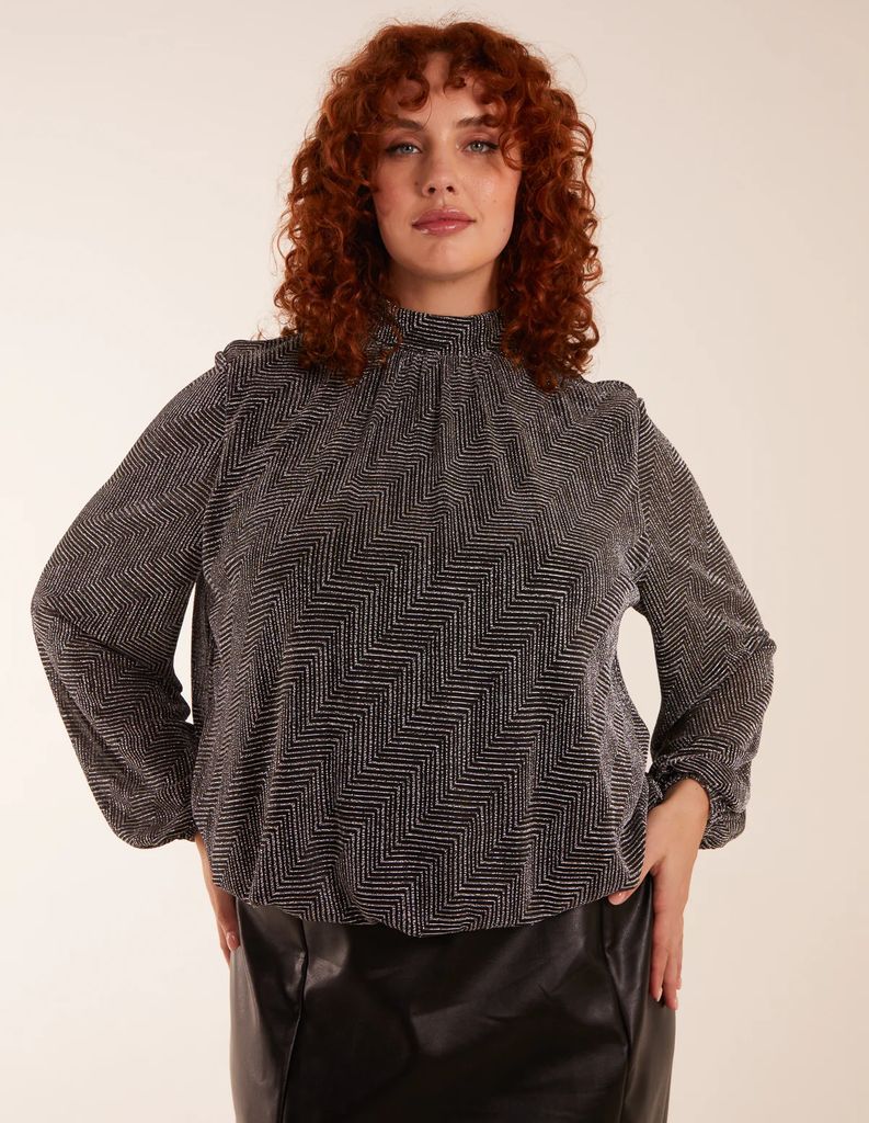 Curve Puffball High Neck Top - 16/18 / SILVER