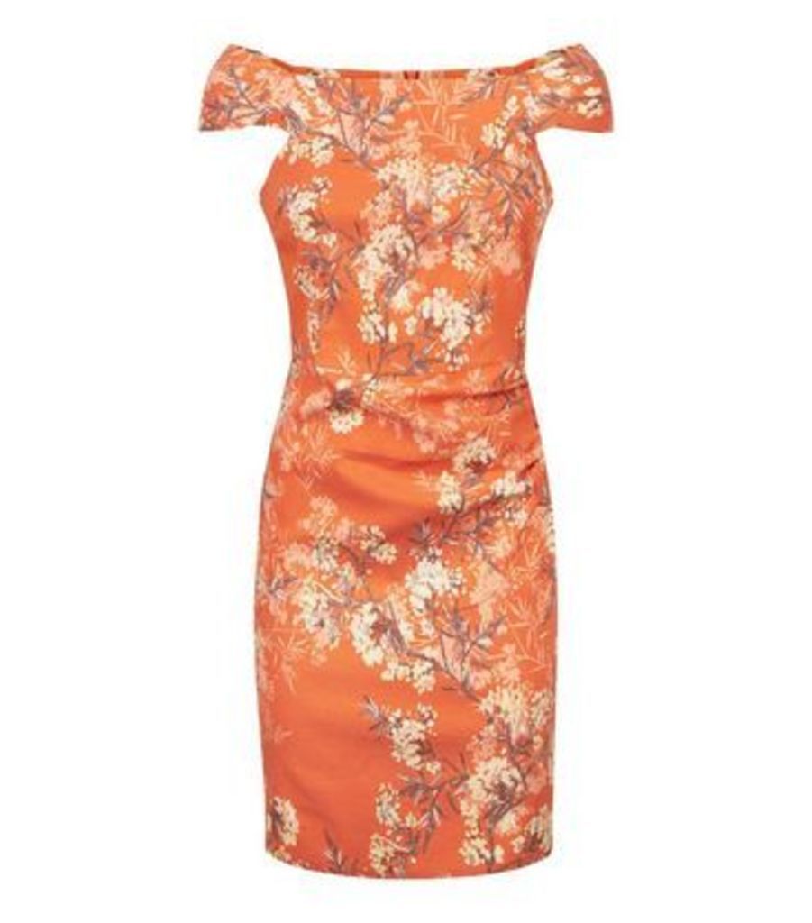 Apricot Orange Blossom Square Neck Dress New Look