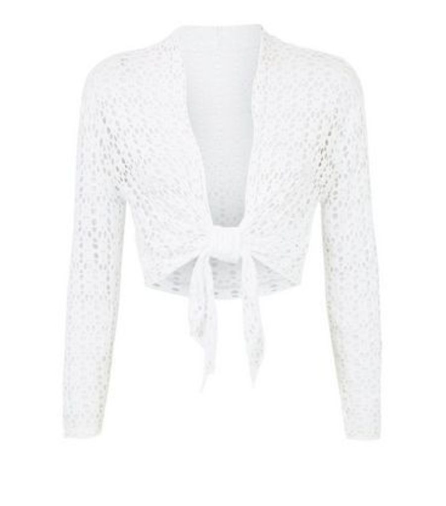 White Crochet Cardigan New Look