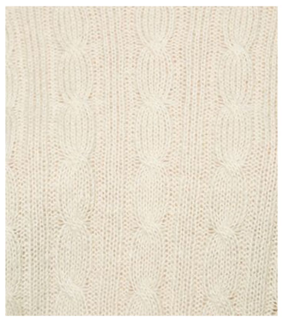 Off White Cable Knit Crop Jumper New Look