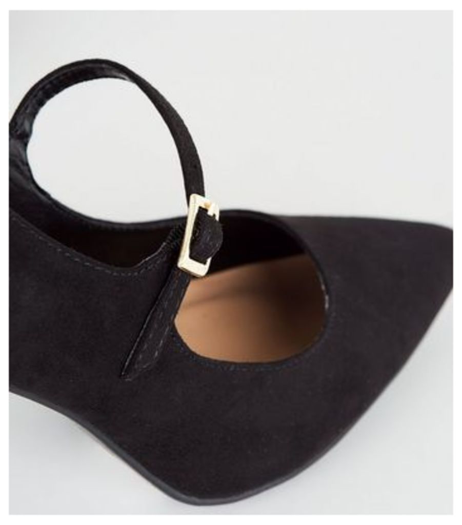 Black Suedette Mary Jane Court Shoes New Look Vegan
