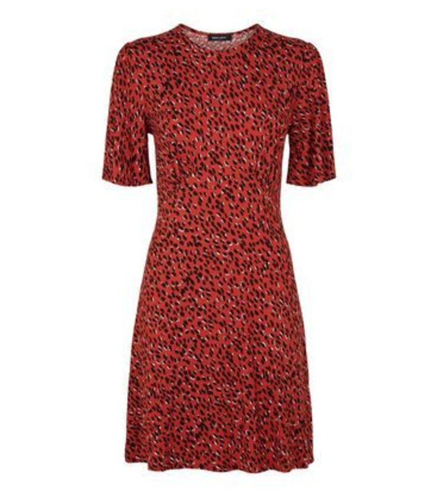 Red Spot Short Sleeve Jersey Mini Dress New Look
