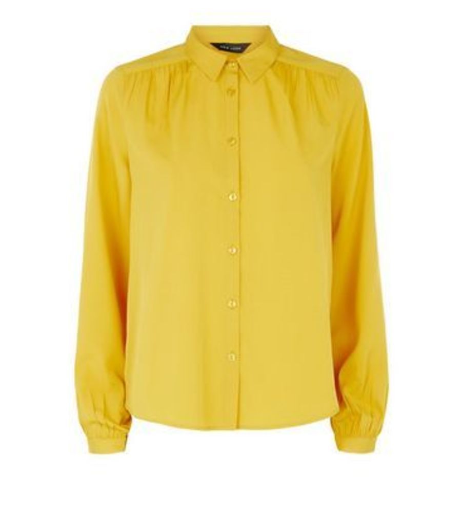 Yellow Balloon Sleeve Shirt New Look