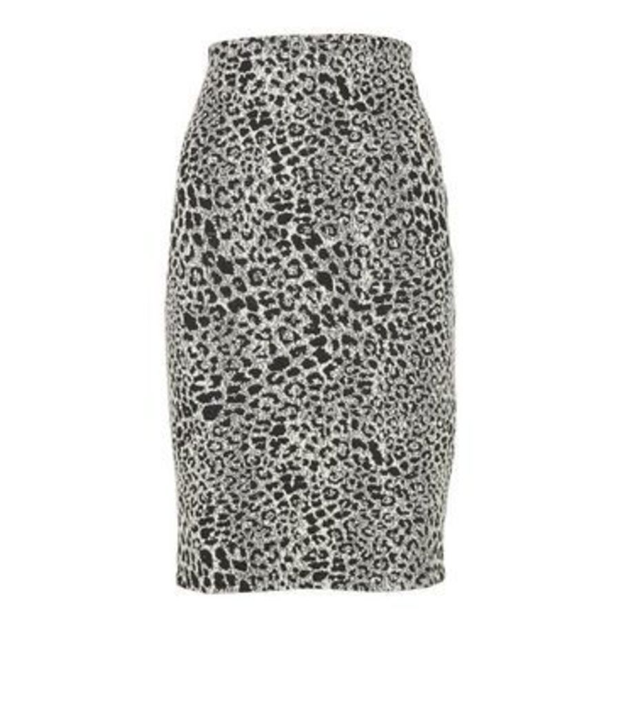Black Leopard Print Pencil Skirt New Look