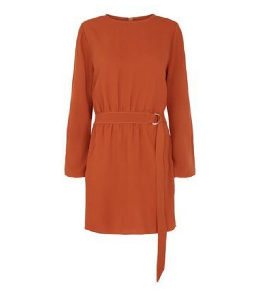 AX Paris Orange Long Sleeve Belted Dress New Look