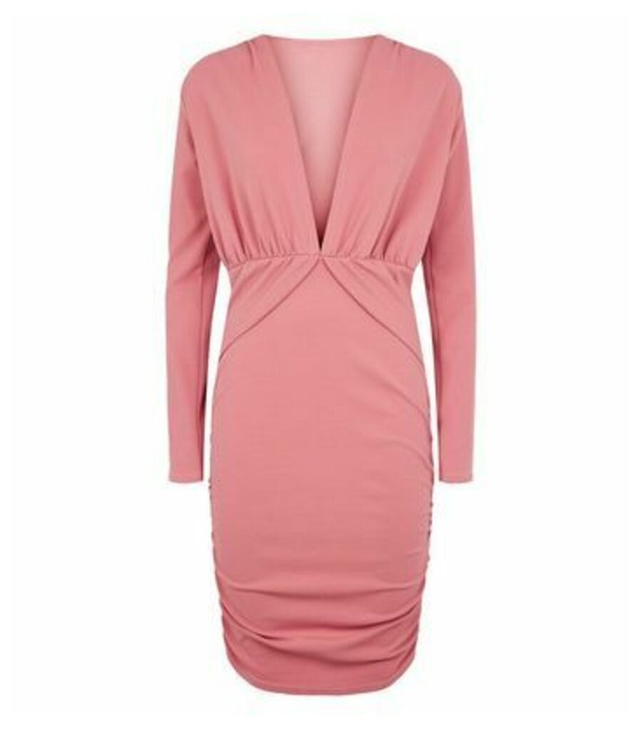 Pink Ruched Bodycon Dress New Look