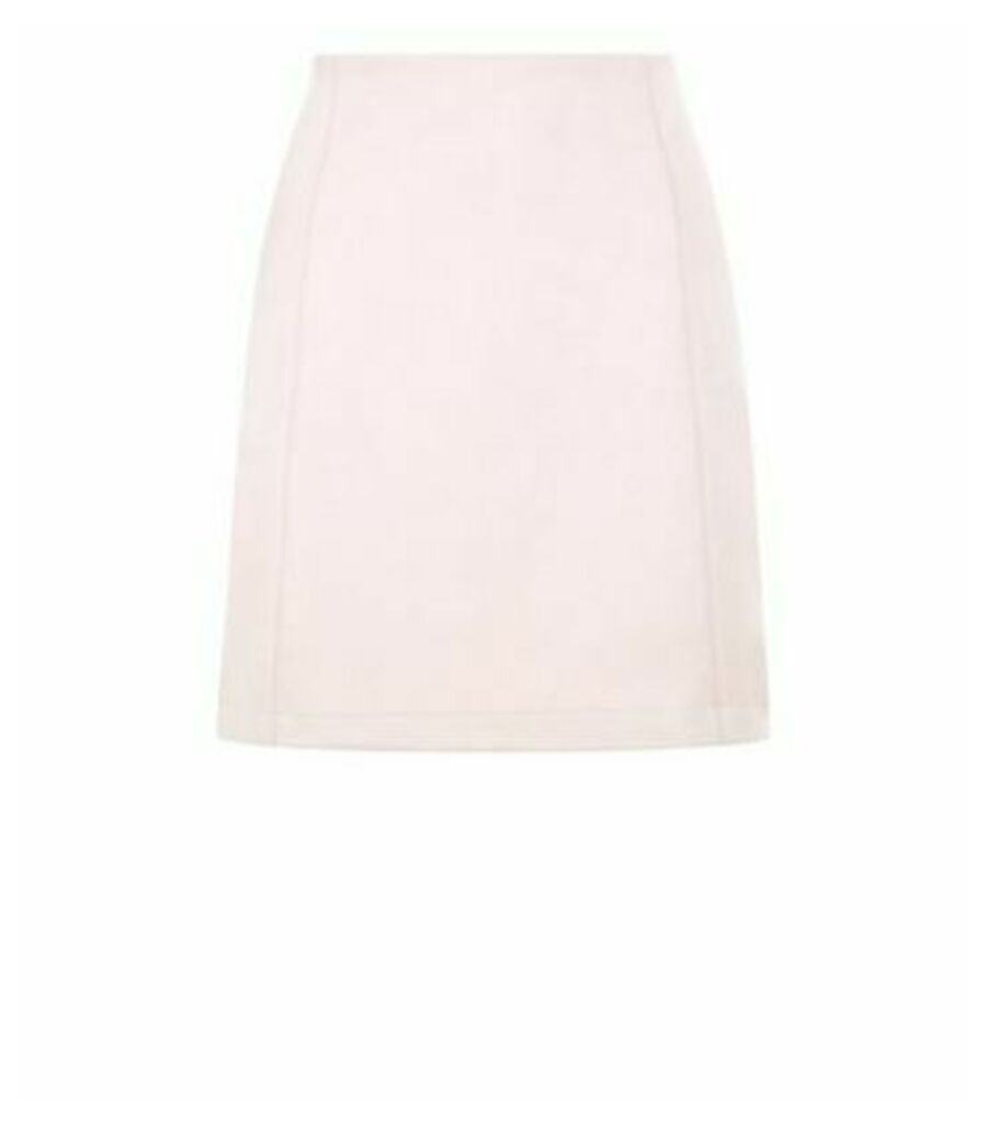Pale Pink Suedette A-Line Mini Skirt New Look