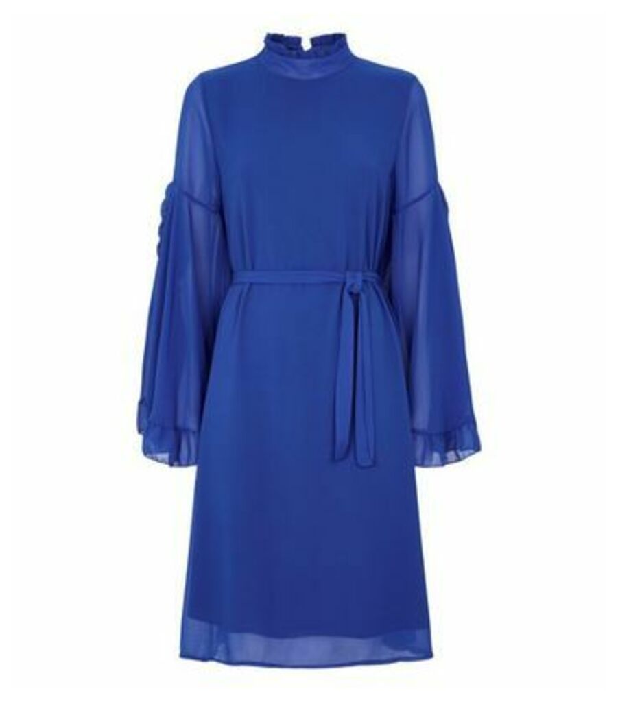Bright Blue Flared Sleeve Dress New Look