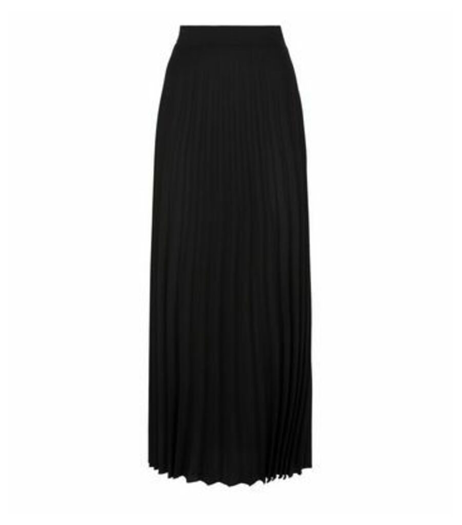 Black Pleated Maxi Skirt New Look