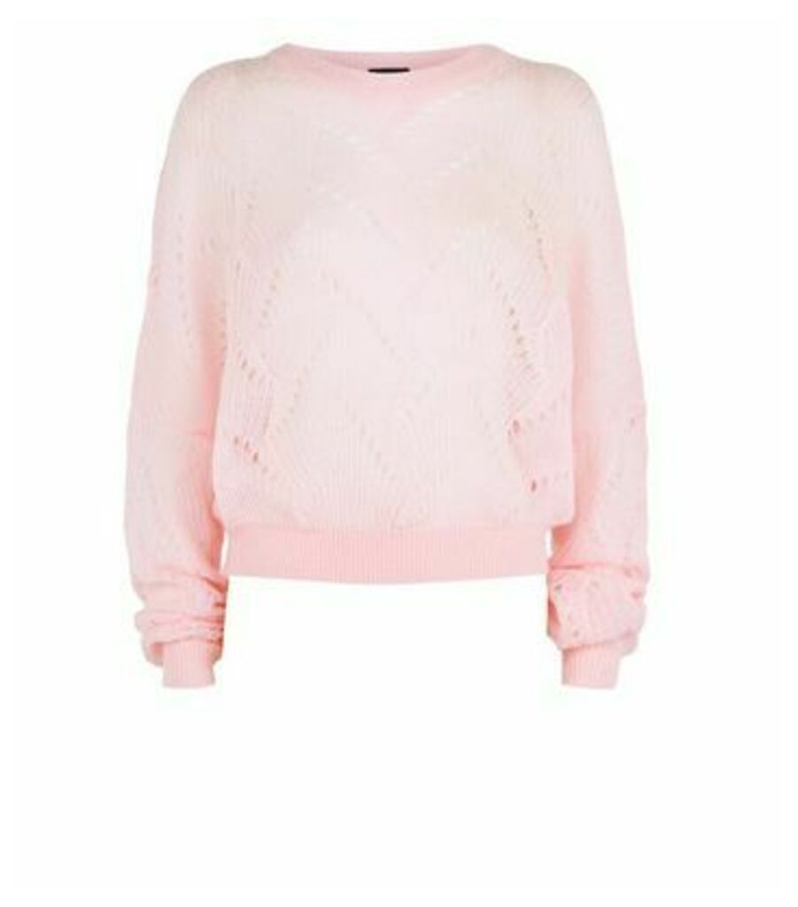 Pink Pointelle Knit Jumper New Look