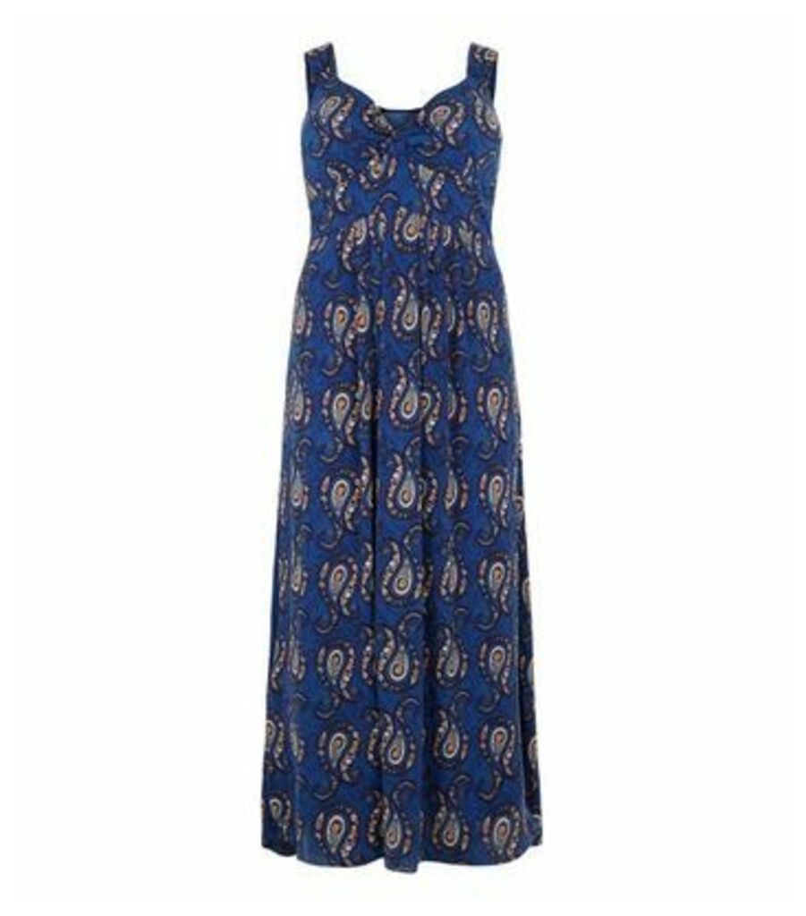 Curves Blue Paisley Print Maxi Dress New Look