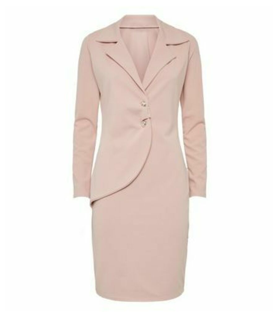 Pink Long Sleeve Blazer Dress New Look