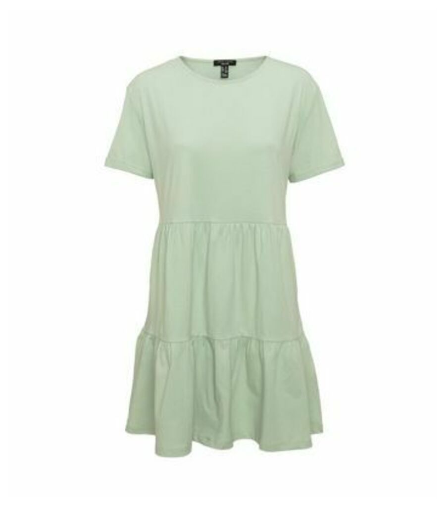Petite Mint Green Short Sleeve Smock Dress New Look