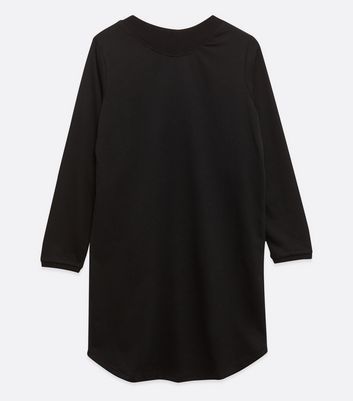 Black Jersey Sweatshirt Dress New Look