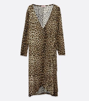 Curves Brown Leopard Soft Touch Dress New Look