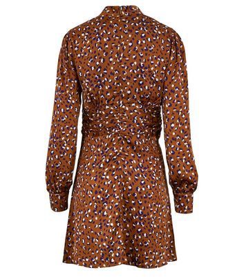 Rust Leopard Print Dress New Look