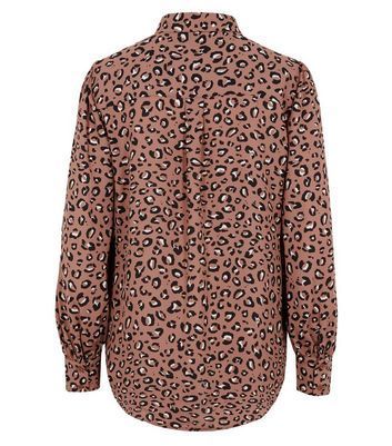 Pink Leopard Print Long Shirt New Look
