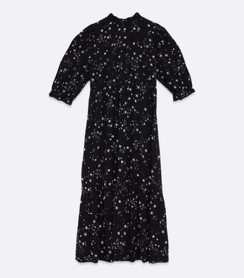 Black Mystic Star Print Midi Dress New Look