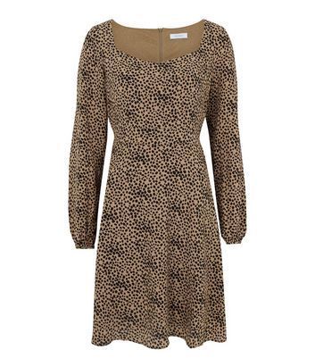 Camel Leopard Print Dress New Look