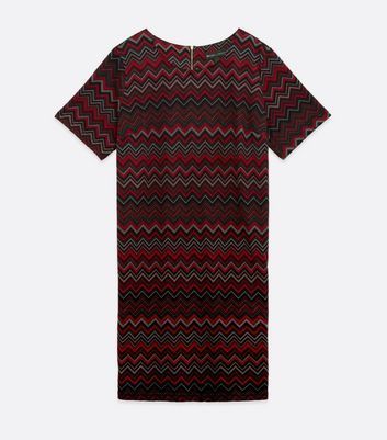 Curves Red Chevron Tunic Dress New Look