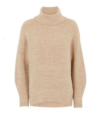 Camel Slouchy Roll Neck Jumper New Look