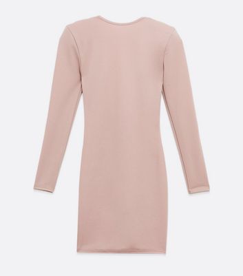 Mid Pink Shoulder Pad Mini Dress New Look