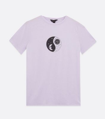Lilac Mystic Yin Yang Logo T-Shirt New Look
