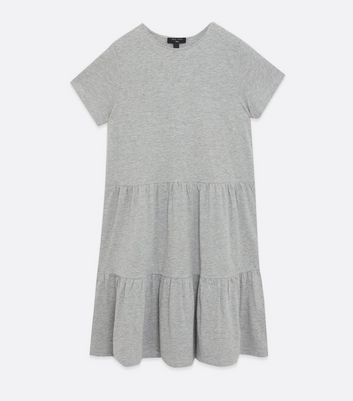 Tall Pale Grey Jersey Tiered Smock Dress New Look