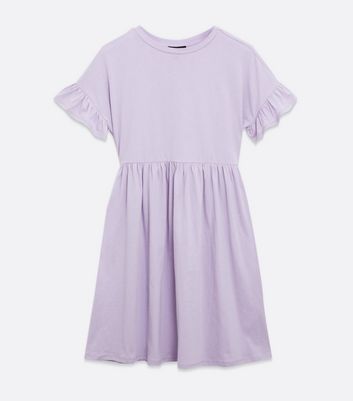 Tall Lilac Frill Smock Mini Dress New Look