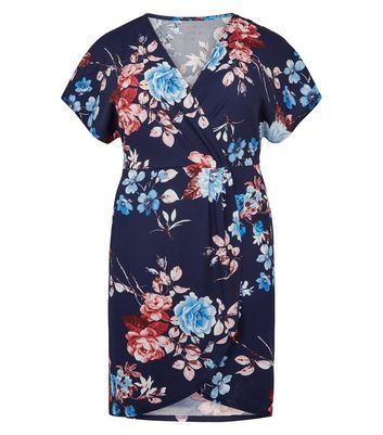 Curves Floral Wrap Dress New Look