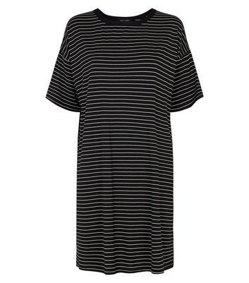Black Stripe T-Shirt Dress New Look