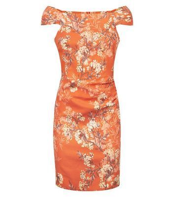 Orange Blossom Square Neck Dress New Look