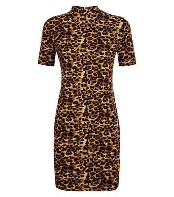 Brown Leopard Print Bodycon Dress New Look