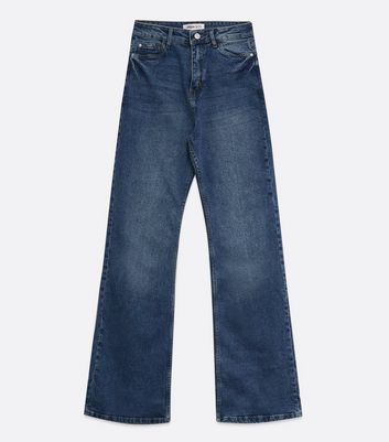 Blue Rinse Wash Flared Jeans New Look