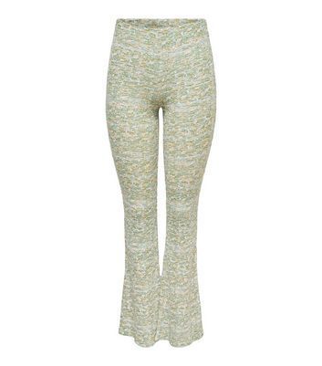 Off White Speckled Flared Trousers New Look