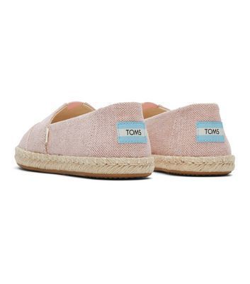 Pale Pink Glitter Canvas Espadrilles New Look