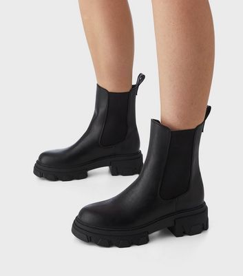 Black Chunky Chelsea Boots New Look