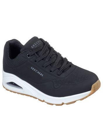 Black Wedge Uno Stand On Air Trainers New Look