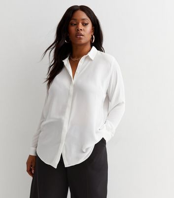 Curves White Long Shirt New Look