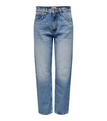 Blue Straight 30 Inch Leg Jeans New Look