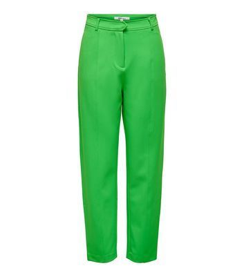 Green Mid Rise Tailored Trousers New Look