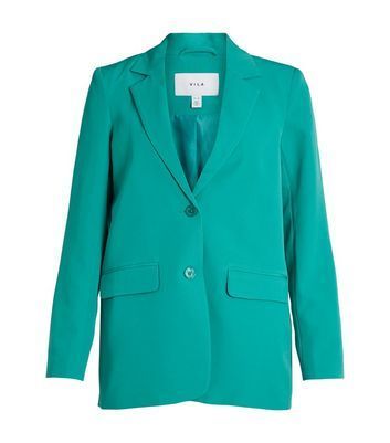 Light Green Revere Collar Relaxed Fit Blazer New Look