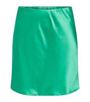 Green Satin Mini Skirt New Look