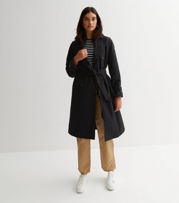 Black Belted Trench Coat New Look